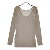 PUPULA 537015S サイズ38 Uネック カットソー グレージュ レディース ププラ【中古】5-0506M♪