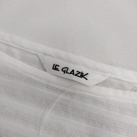 LE GLAZIK 半袖 プルオーバー コットン ブラウス シャツ ホワイト レディース ルグラジック【中古】5-0517S∞