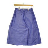 URBAN RESEARCH DOORS ストライプタックパンツ ガウチョパンツ ブルー ホワイト レディース アーバンリサーチドアーズ【中古】5-0411M♪