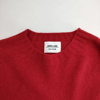 Morris&Sons ウール イギリス製 クルーネック セーター ニット レッド レディース モリスアンドサンズ【中古】5-1001T∞