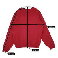 Morris&Sons ウール イギリス製 クルーネック セーター ニット レッド レディース モリスアンドサンズ【中古】5-1001T∞