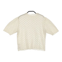 Dot & Stripes 縮絨ラッセルレースハイネック半袖プルオーバー 定価8250円 カットソー キナリ レディース ドット&ストライプス【中古】5-0411S♪