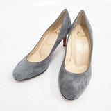 Christian Louboutin スウェード サイズ35 60mmヒール パンプス グレー レディース クリスチャンルブタン【中古】5-1203G◎