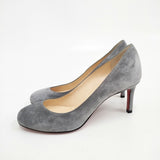 Christian Louboutin スウェード サイズ35 60mmヒール パンプス グレー レディース クリスチャンルブタン【中古】5-1203G◎