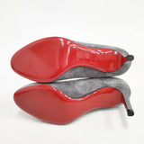 Christian Louboutin スウェード サイズ35 60mmヒール パンプス グレー レディース クリスチャンルブタン【中古】5-1203G◎