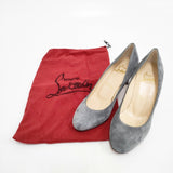 Christian Louboutin スウェード サイズ35 60mmヒール パンプス グレー レディース クリスチャンルブタン【中古】5-1203G◎