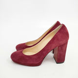 Christian Louboutin スウェード サイズ35 80mmヒール パンプス ボルドー レディース クリスチャンルブタン【中古】5-0925T◎