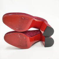 Christian Louboutin スウェード サイズ35 80mmヒール パンプス ボルドー レディース クリスチャンルブタン【中古】5-0925T◎