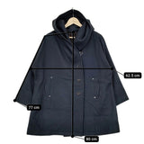 LOISIR ウール フーディ サイズ36 Aライン コート ネイビー レディース ロワズィール【中古】5-1024A◆