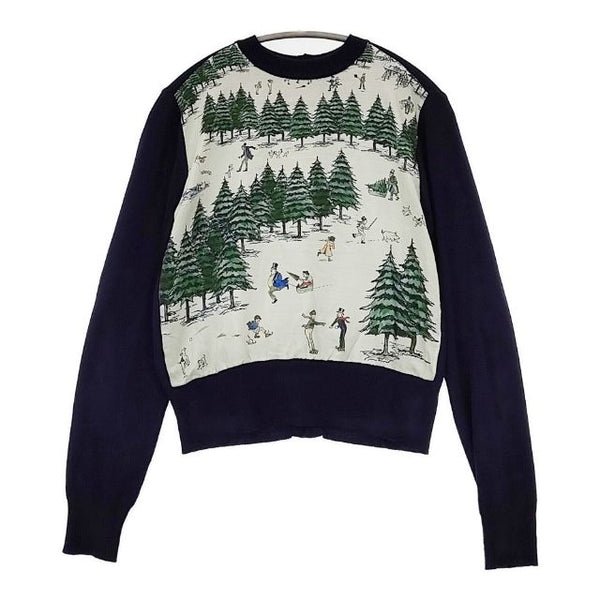 R&D.M.Co- WEEKEND HILL バックボタン シルク ウール 定価41800円 no.5200 セーター ニット ネイビー レディース オールドマンズテーラー【中古】5-0906T∞