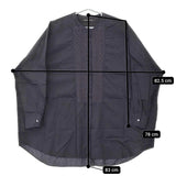 mizuiro-ind カットワーク レース切替 ノーカラー ドロップショルダー ブラウス シャツ ネイビー レディース ミズイロインド【中古】5-0411M♪