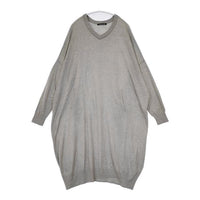 mizuiro-ind Vネックワンピース 3-228502 定価13200円 ニット ワンピース グレー レディース ミズイロインド【中古】5-0929T∞