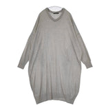 mizuiro-ind Vネックワンピース 3-228502 定価13200円 ニット ワンピース グレー レディース ミズイロインド【中古】5-0929T∞