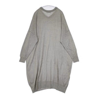mizuiro-ind Vネックワンピース 3-228502 定価13200円 ニット ワンピース グレー レディース ミズイロインド【中古】5-0929T∞