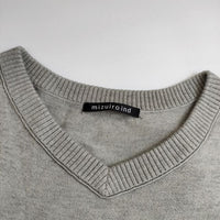 mizuiro-ind Vネックワンピース 3-228502 定価13200円 ニット ワンピース グレー レディース ミズイロインド【中古】5-0929T∞