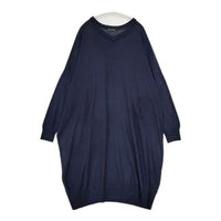 mizuiro-ind Vネックワンピース 3-228502 定価13200円 ニット ワンピース ネイビー レディース ミズイロインド【中古】5-0929T∞