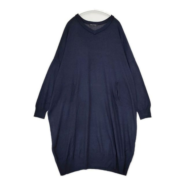 mizuiro-ind Vネックワンピース 3-228502 定価13200円 ニット ワンピース ネイビー レディース ミズイロインド【中古】5-0929T∞