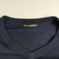 mizuiro-ind Vネックワンピース 3-228502 定価13200円 ニット ワンピース ネイビー レディース ミズイロインド【中古】5-0929T∞