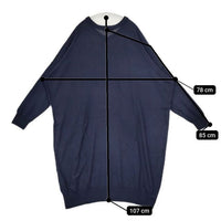 mizuiro-ind Vネックワンピース 3-228502 定価13200円 ニット ワンピース ネイビー レディース ミズイロインド【中古】5-0929T∞