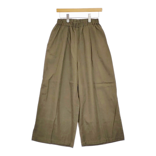 mizuiro-ind リネン混ワイドイージーパンツ パンツ カーキ レディース ミズイロインド【中古】5-0411M♪