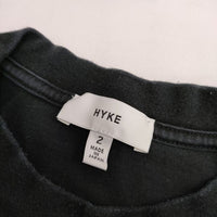 HYKE 202-12231 LONG-SLV TEE コットン 長袖Ｔシャツ カットソー ロンＴ ブラック レディース ハイク【中古】5-0326M∞