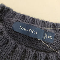 NAUTICA XXL コットン セーター ニット ネイビー メンズ ノーティカ【中古】5-0428M∞