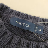 NAUTICA XXL コットン セーター ニット ネイビー メンズ ノーティカ【中古】5-0428M∞