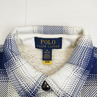 RALPH LAUREN 323853892001 オンブレチェック ボアシャツ ジュニアサイズM 10-12 長袖シャツ ブルー ホワイト レディース ラルフローレン【中古】5-0914T△