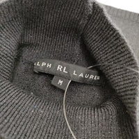 RALPH LAUREN アメリカンスリーブ　ハイネック ラメニット ニット チャコールグレー レディース ラルフローレン【中古】5-0517S∞