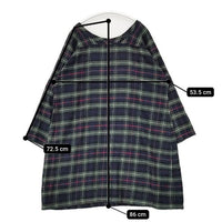 45R/45rpm ネル チェック コットン チュニック ワンピース ネイビー グリーン レディース フォーティーファイブアールピーエム【中古】5-1001T∞
