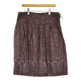 45R/45rpm ペイズリー柄 サイズ2 コットン ギャザー スカート ブラウン レディース フォーティーファイブアールピーエム【中古】5-0411M♪