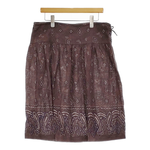 45R/45rpm ペイズリー柄 サイズ2 コットン ギャザー スカート ブラウン レディース フォーティーファイブアールピーエム【中古】5-0411M♪