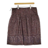 45R/45rpm ペイズリー柄 サイズ2 コットン ギャザー スカート ブラウン レディース フォーティーファイブアールピーエム【中古】5-0411M♪
