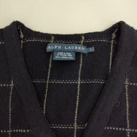 RALPH LAUREN メリノウール ニット ジレ ベスト ネイビー レディース ラルフローレン【中古】5-1001T∞