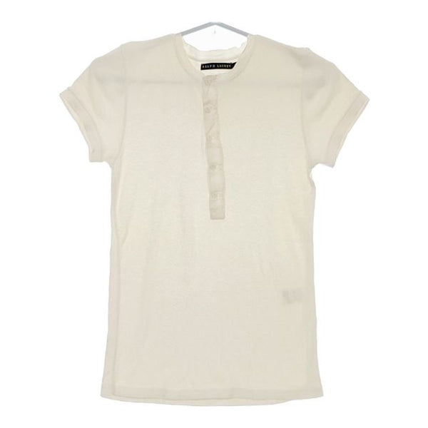 RALPH LAUREN ヘンリーネック 半袖Ｔシャツ カットソー アイボリー レディース ラルフローレン【中古】5-0517S∞