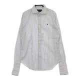 RALPH LAUREN ストライプ ワンポイント ホリゾンタルカラー サイズ6 コットン BLPWYA2014 長袖シャツ ホワイト ブルー レディース ラルフローレン【中古】5-0225M△