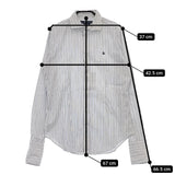 RALPH LAUREN ストライプ ワンポイント ホリゾンタルカラー サイズ6 コットン BLPWYA2014 長袖シャツ ホワイト ブルー レディース ラルフローレン【中古】5-0225M△