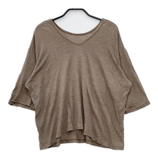 Vlas Blomme コルトレイクリネン 七分袖 Tシャツ カットソー カーキ レディース ヴラスブラム【中古】5-0405M∞