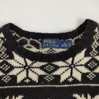 POLO RALPH LAUREN ノルディック柄 ウールアルパカ セーター ニット ブラック ベージュ レディース ポロ・ラルフローレン【中古】5-0929T∞