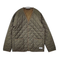ARMEN キルティング ノーカラー リバーシブル ポーランド製 サイズ2 ジャケット カーキ ブラウン レディース アーメン【中古】5-0914T△