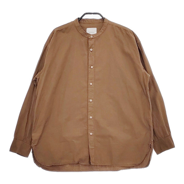 ARMEN インド製 バンドカラー コットン サイズ2 ブラウス 長袖シャツ ブラウン レディース アーメン【中古】5-0225M△