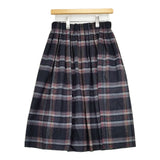 O'NEIL OF DUBLIN タータンチェック ギャザー S265WP ウール混 ロングスカート ネイビー グレー レディース オニールオブダブリン【中古】5-1104T△