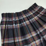 O'NEIL OF DUBLIN タータンチェック ギャザー S265WP ウール混 ロングスカート ネイビー グレー レディース オニールオブダブリン【中古】5-1104T△