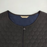 ARTS&SCIENCE キルティングノーカラーブルゾン シルク100％ ステッチ 073-L261-216 ブルゾン ブラック レディース アーツ&サイエンス【中古】5-1104T△