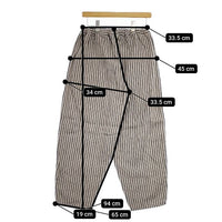 BOHEMIANS ヒッコリー イージー リネン パンツ ベージュ ネイビー レディース ボヘミアンズ【中古】5-0405M∞