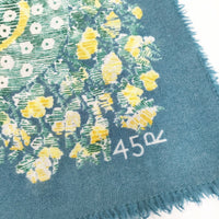 45R/45rpm 大判スカーフ 花柄 ストール ブルー グリーン レディース フォーティーファイブアールピーエム【中古】5-0414G◎