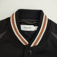 COACH VARSITY JACKET レザー 革 67485 バーシティジャケット スタジャン ブラック レディース コーチ【中古】5-0917T∞