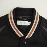 COACH VARSITY JACKET レザー 革 67485 バーシティジャケット スタジャン ブラック レディース コーチ【中古】5-0917T∞