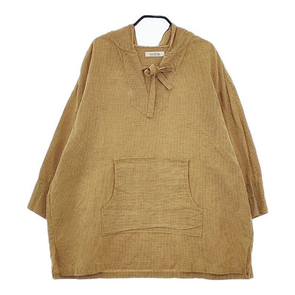 nest Robe 01222-1219 コットンリネンチェック メキシカンフードブラウス パーカー イエロー レディース ネストローブ【中古】5-0405M∞