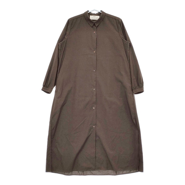 kaval 新品 simple shirt onepiece Cotton cashmere broad 定価77000円 カシミヤ混ワンピース 24AW ブラウン レディース カヴァル【中古】5-0213T♪